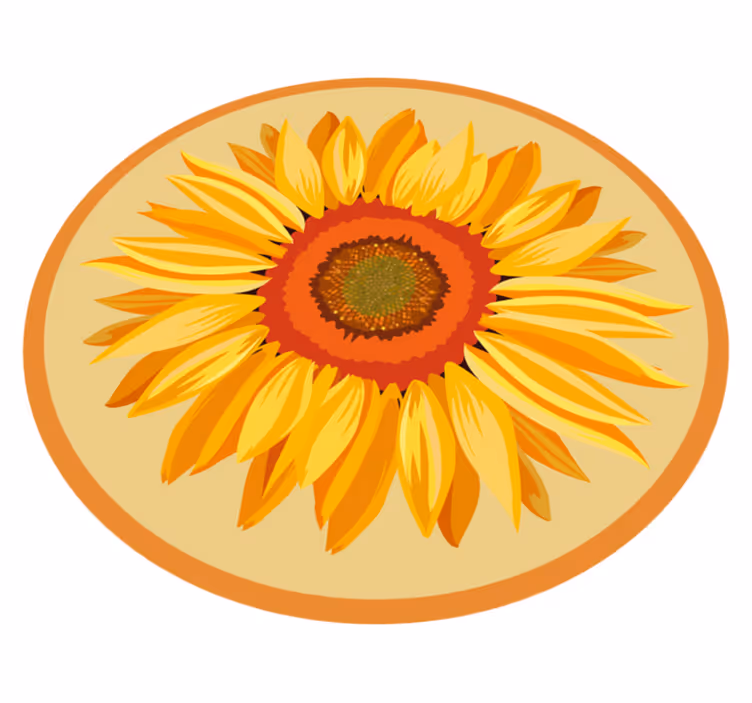 Sunflower Round floral rug - TenStickers