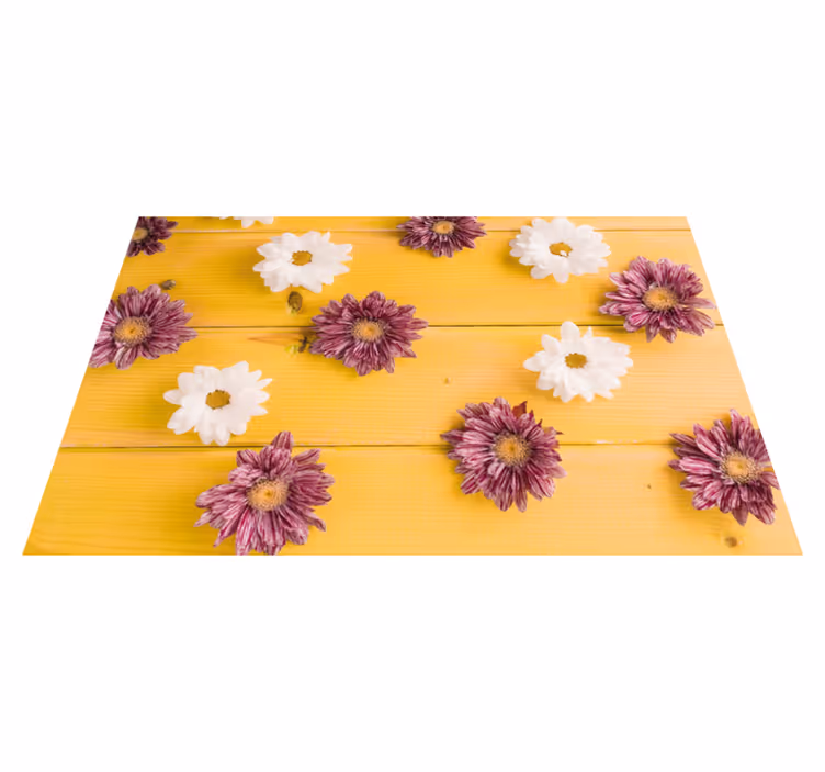 Pink and white petals floral rug - TenStickers