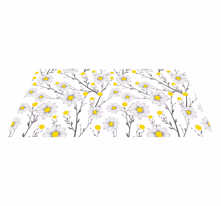 Floral rug with yellow floral pattern - TenStickers