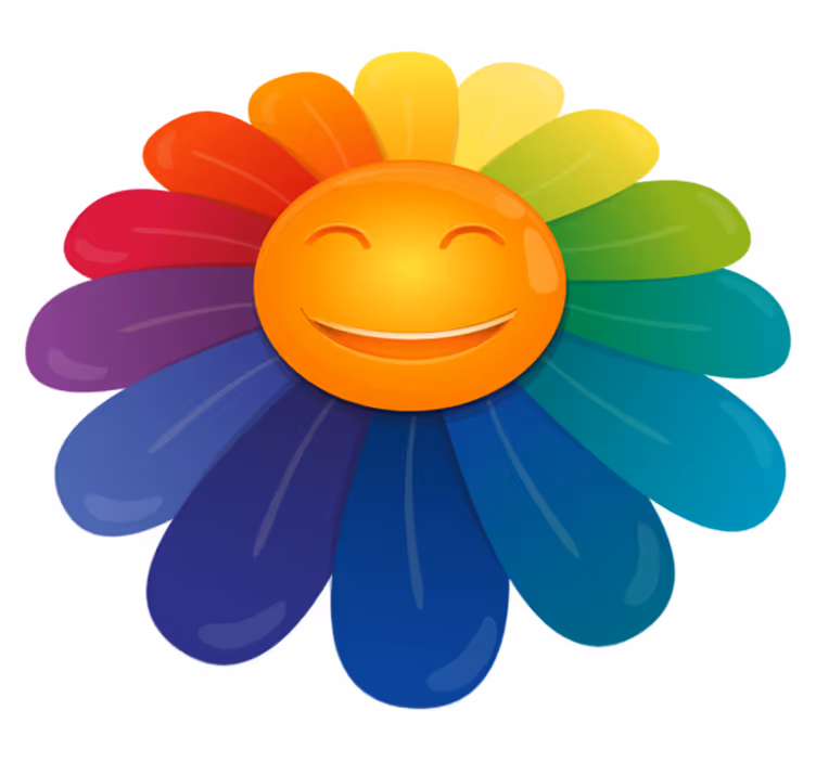 Smiley Flower Print kids rug - TenStickers