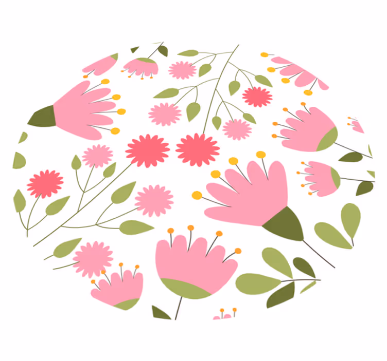 Floral rug floral pattern joy - TenStickers