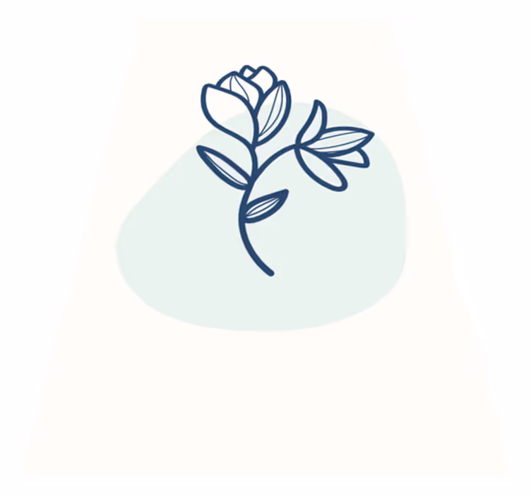 Botanical Outline Illustration floral rug - TenStickers