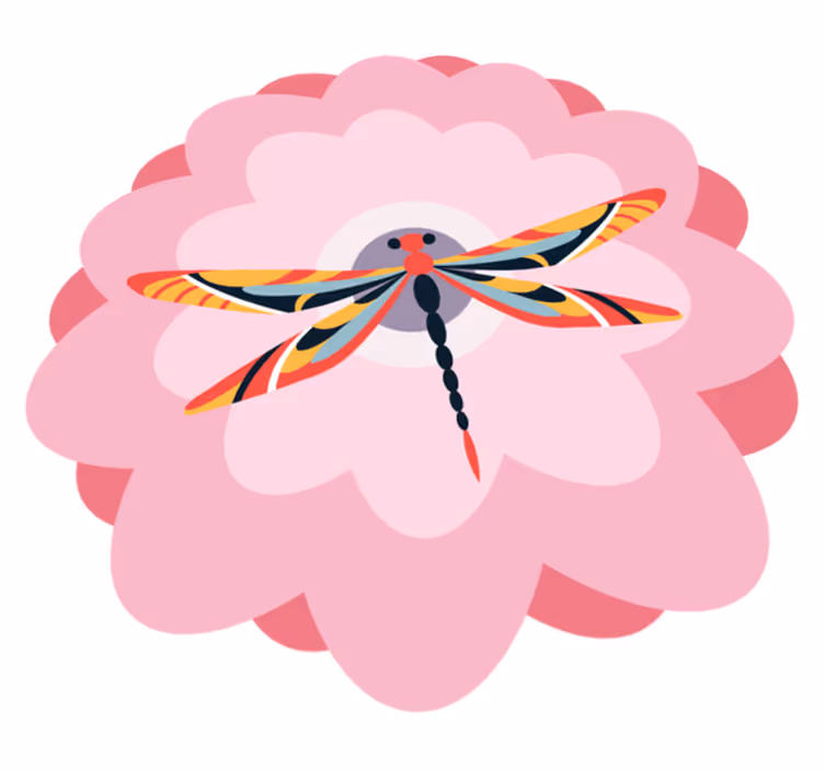 Colorful Dragonfly Centerpiece floral rug - TenStickers