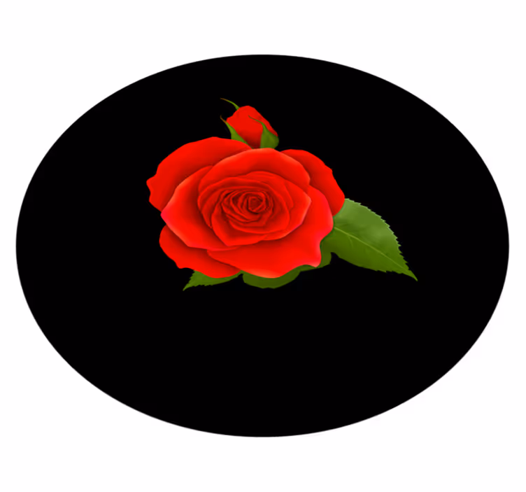 Red Rose Delight floral rug - TenStickers