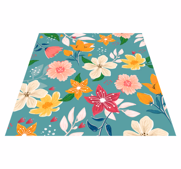 Floral rug floral design delight - TenStickers