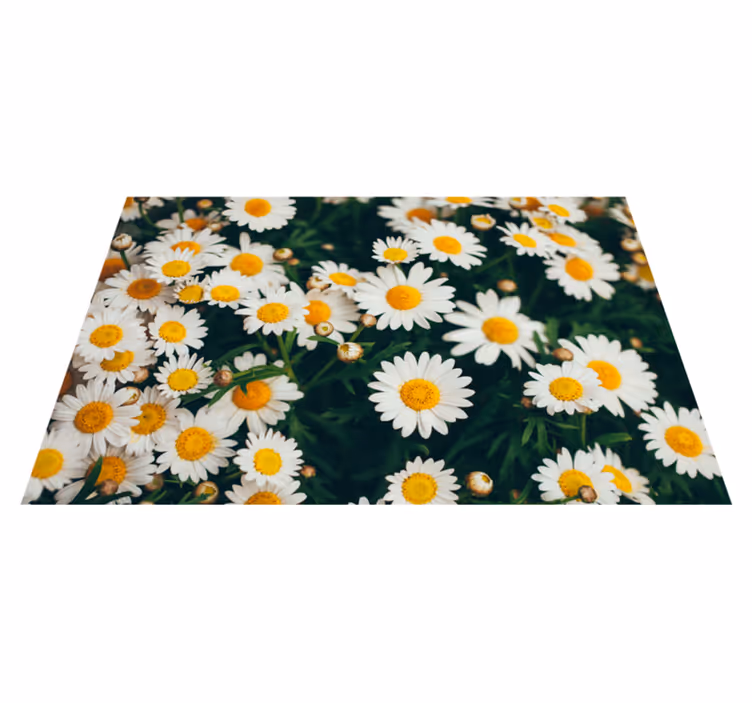 Daisy Flower Illustration floral rug - TenStickers