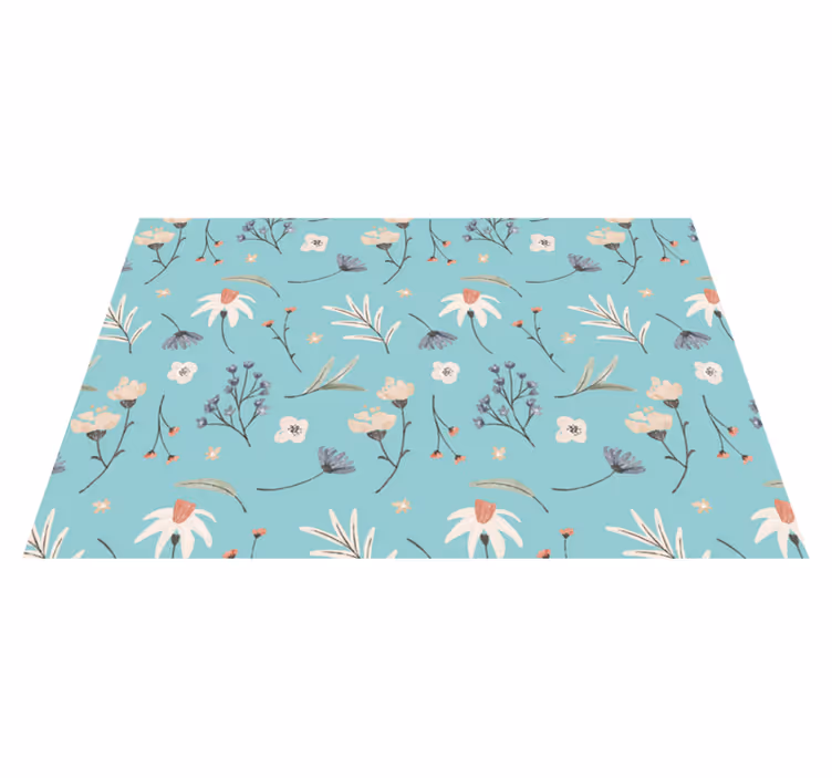 Floral rug with blooming floral patterns - TenStickers