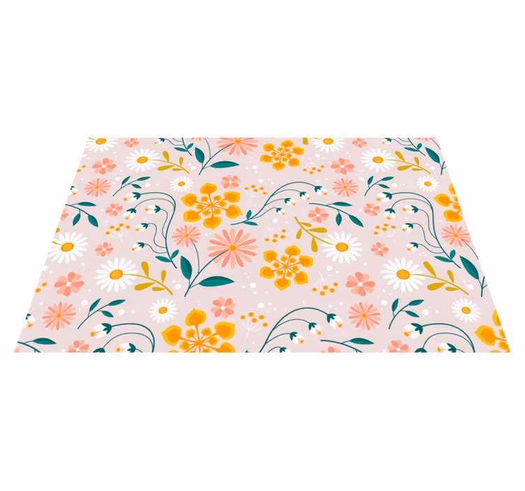 Floral rug in daisy field design - TenStickers