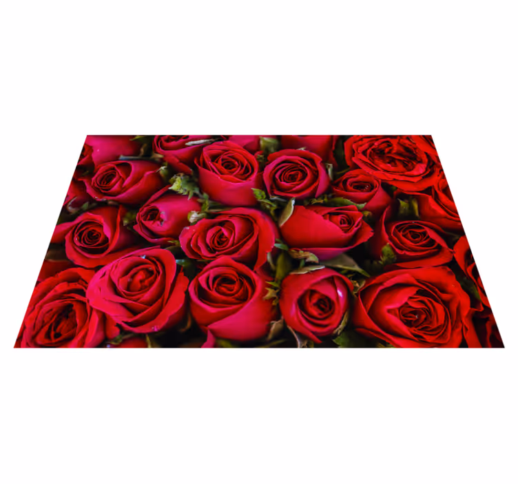 Vibrant Red Roses entrance hall rug - TenStickers