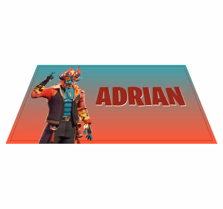 Gaming character with name teenage bedroom rug - TenStickers