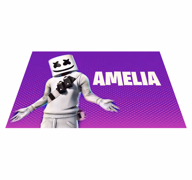 DJ figure with name teenage bedroom rug - TenStickers