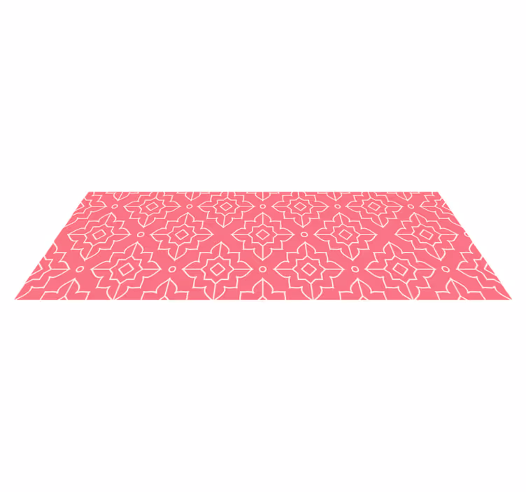 Pink lattice motif geometric rug - TenStickers
