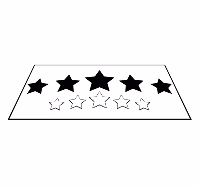 White and black motif star rug - TenStickers