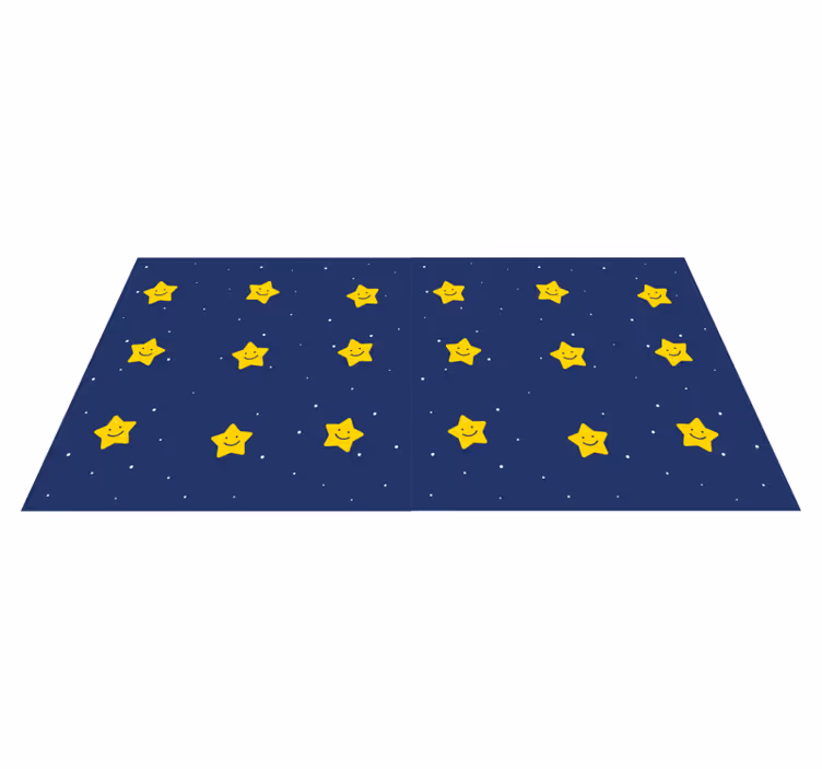Happy blue pattern star rug - TenStickers