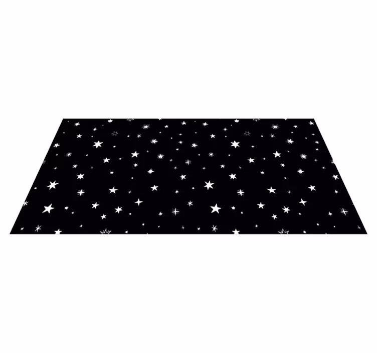 black and white stars patterns living room rug - TenStickers