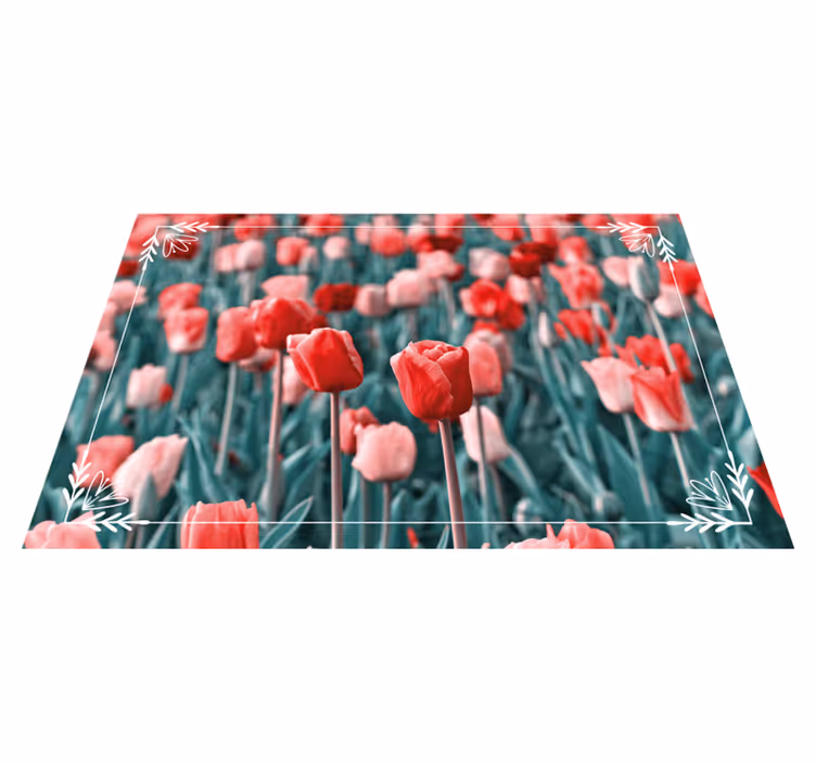 Tulip Field Scene floral rug - TenStickers