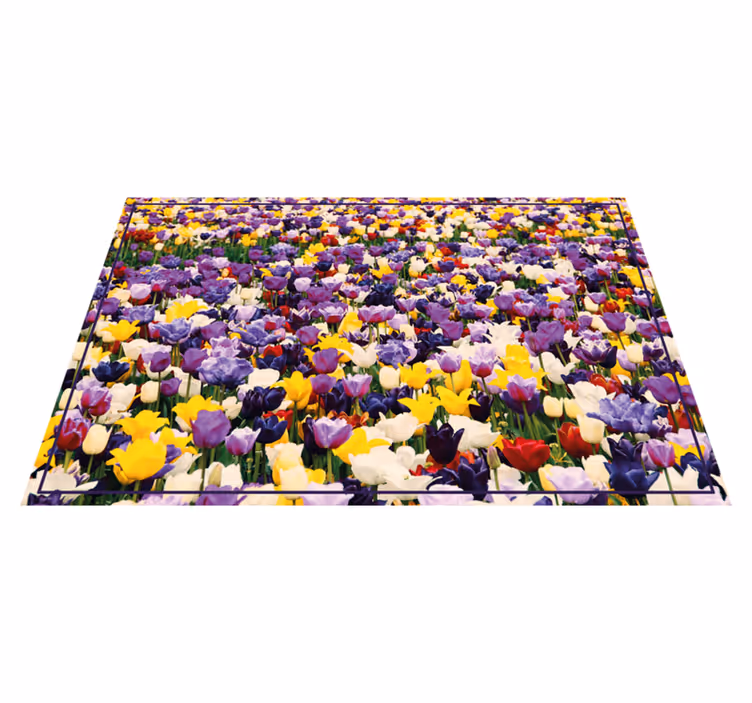 Colorful realistic explosion floral rug - TenStickers