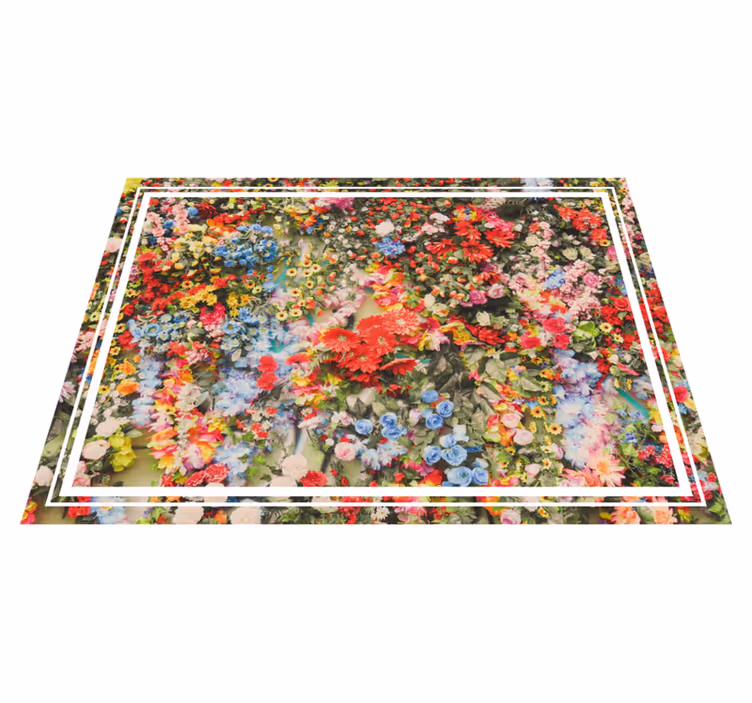 Colorful floral motif nature rug - TenStickers