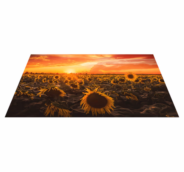 Sunflower Sunset Scene floral rug - TenStickers