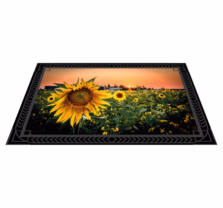 Sunflower sunset floral rug - TenStickers