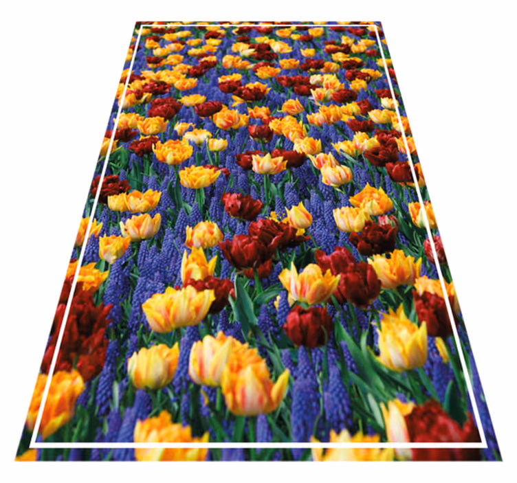 Floral rug in tulip garden design - TenStickers