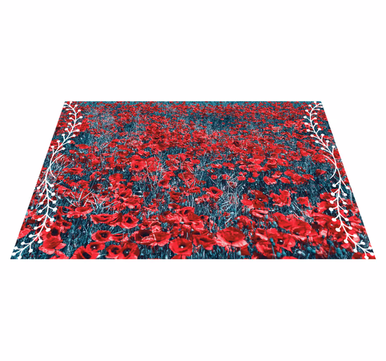 Floral rug vibrant poppy field - TenStickers