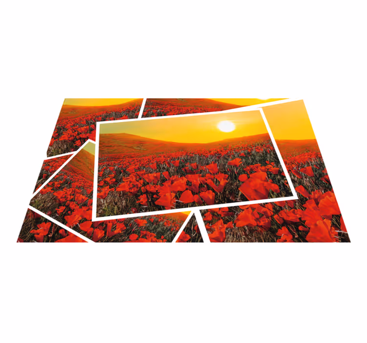 Vibrant Flower Fields nature rug - TenStickers