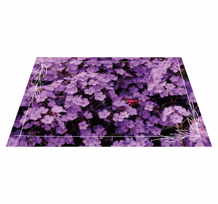 Floral rug in shades of purple - TenStickers