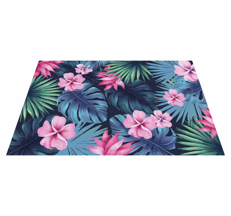 Floral rug with tropical flower design - TenStickers