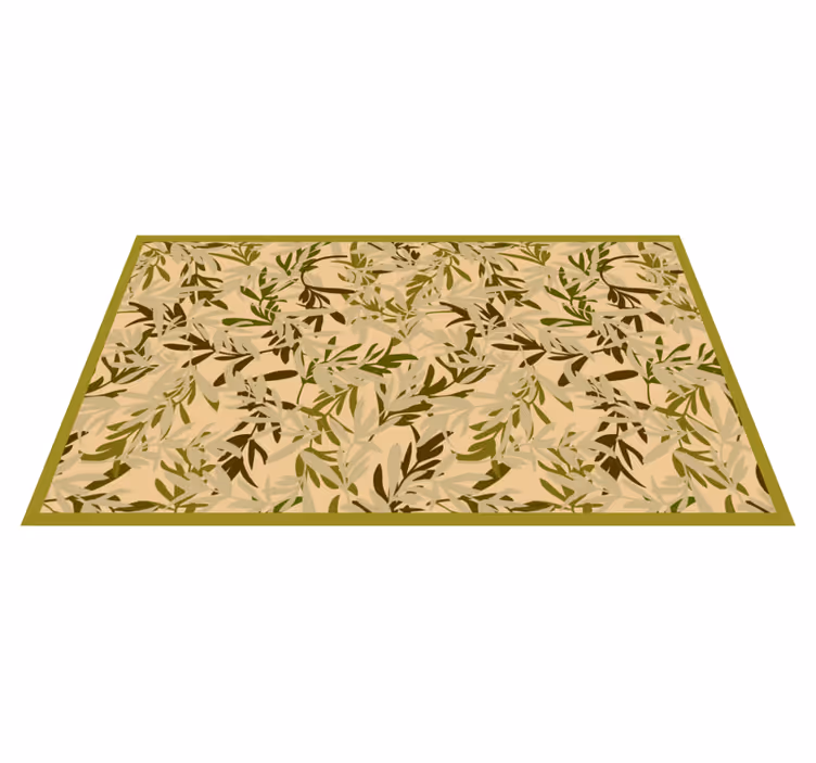 Foliage green motif floral rug - TenStickers