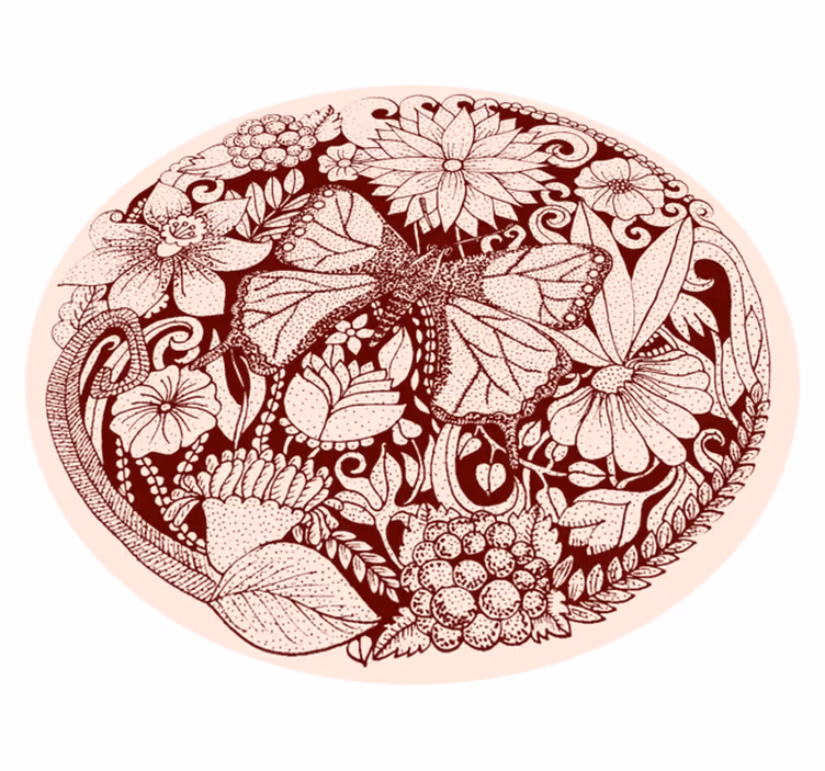 Delicate wing design floral rug - TenStickers