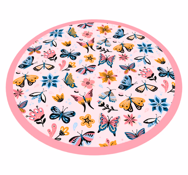 Vibrant Butterfly Emblem kids carpet - TenStickers