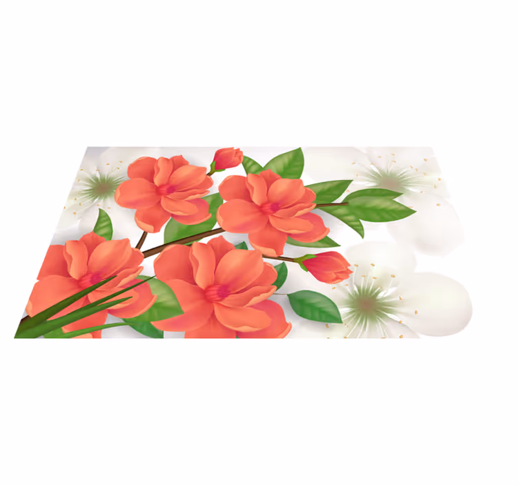 Colorful Blossom Arrangement floral rug - TenStickers