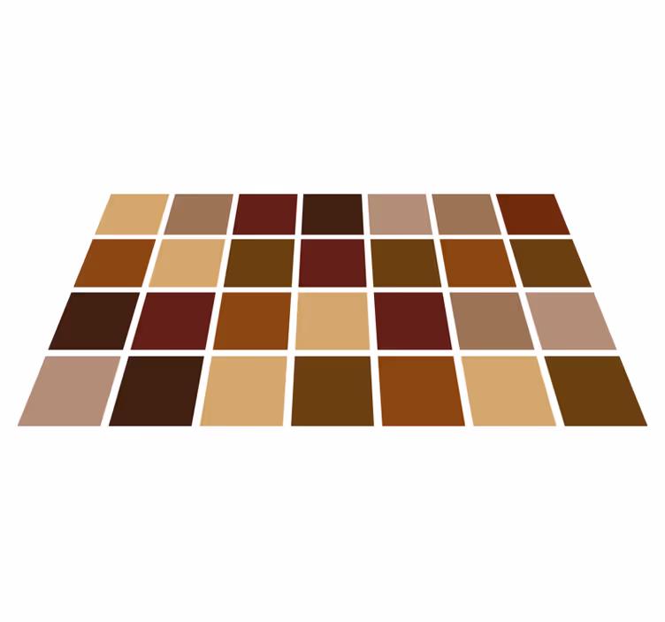 Warm colour blocks bathroom mat - TenStickers