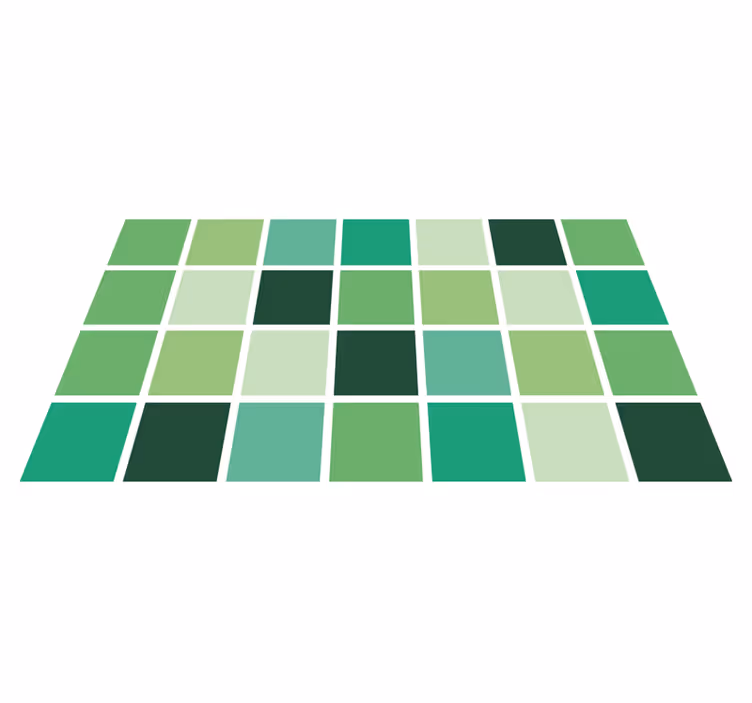 Green Color Blocks bathroom mat - TenStickers