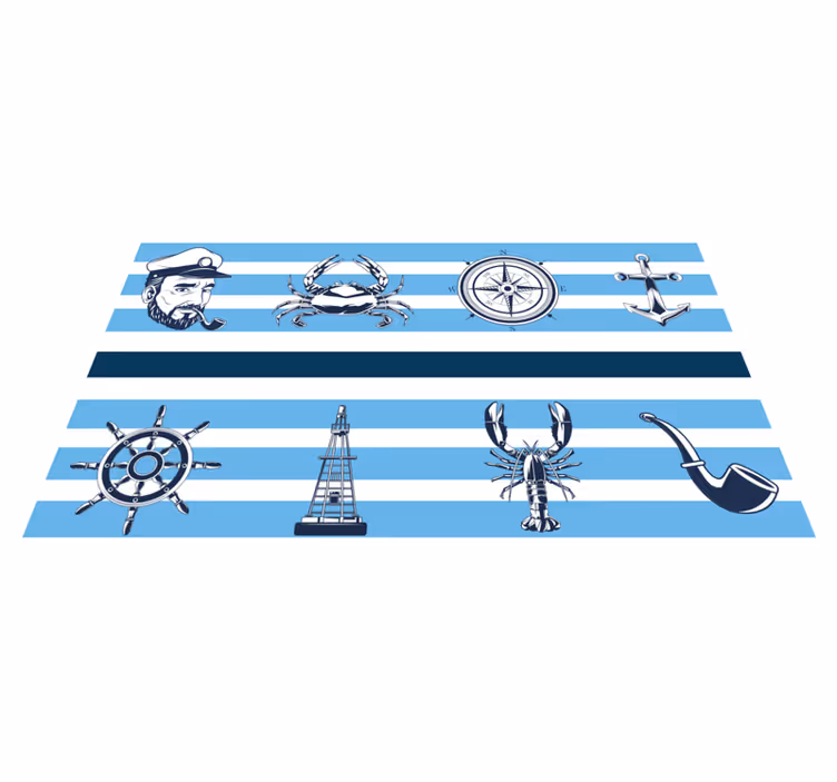 Coastal Nautical Themes bathroom mat - TenStickers