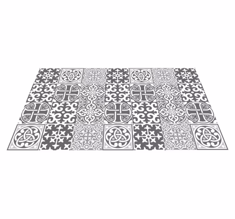 Sophisticated grey arrangements tile carpet - TenStickers