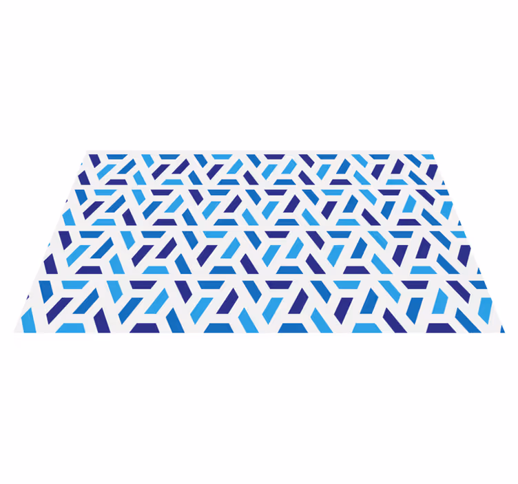 Blue patterned shapes geometric rug - TenStickers