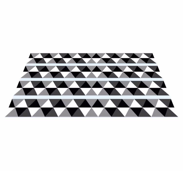 Grey triangle pattern geometric rug - TenStickers