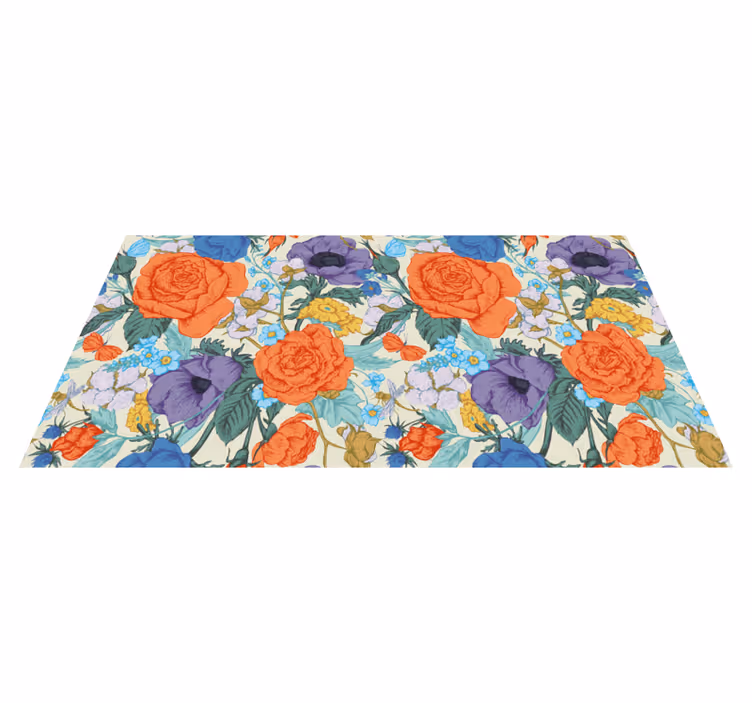 Radiant Botanical Arrangement floral rug - TenStickers