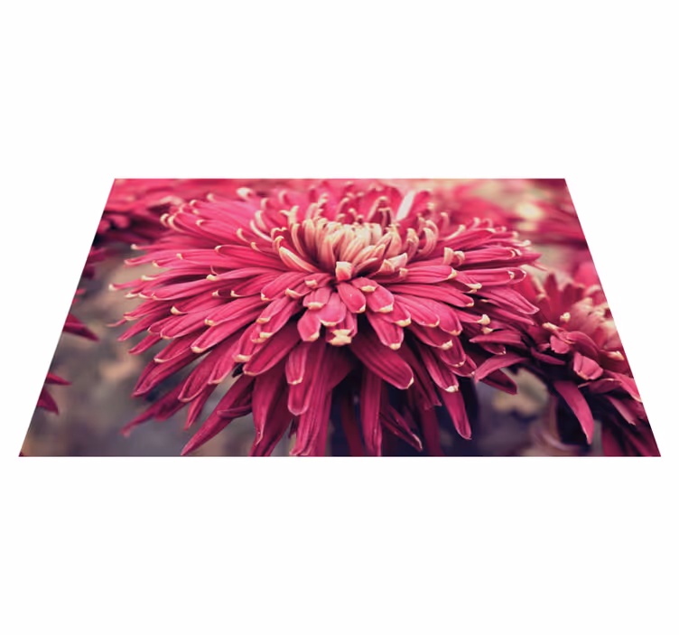 Realistic chrysanthemum floral rug - TenStickers