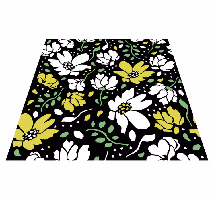 Floral rug with vibrant floral design - TenStickers