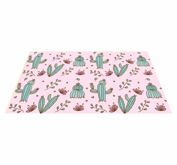 Floral rug with cactus flower design - TenStickers