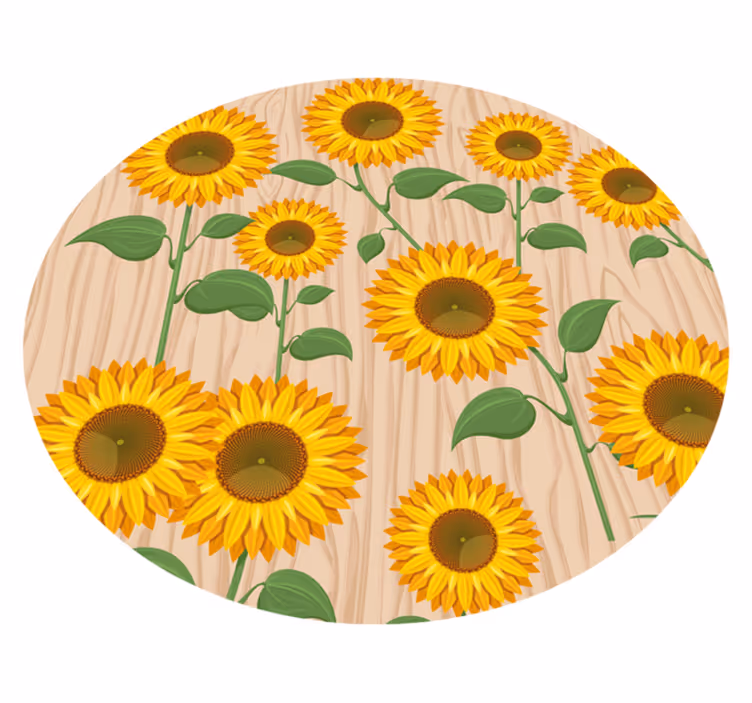 Sunflower bouquet floral rug - TenStickers