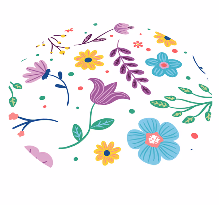 Vibrant Botanical Motivation floral rug - TenStickers