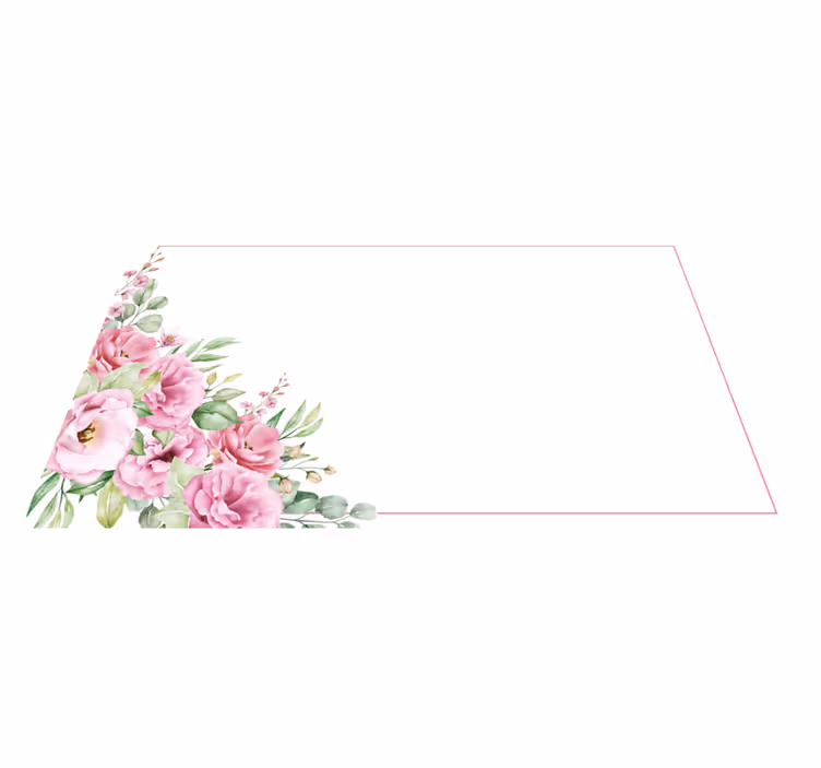Pink elegant arrangement floral rug - TenStickers