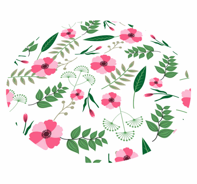 Floral rug with enchanting floral design - TenStickers