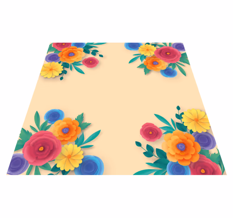 Lively blossom floral rug - TenStickers