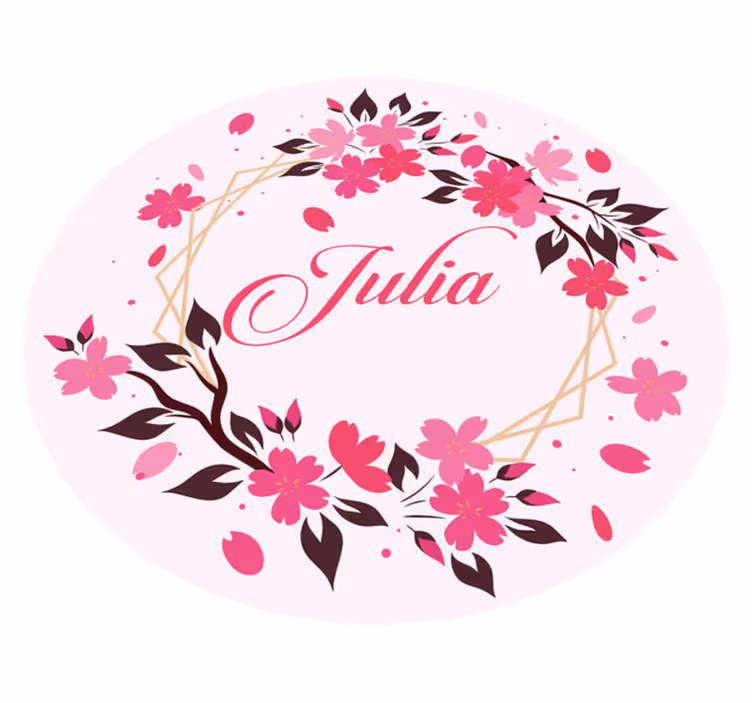 Botanical crown with name bedroom carpet - TenStickers