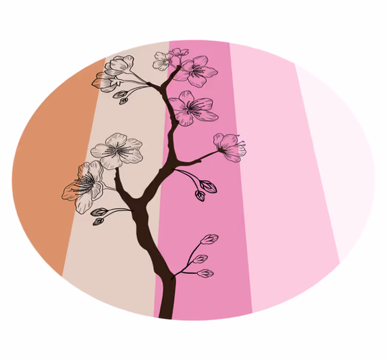 Cherry Blossom Elegance floral rug - TenStickers